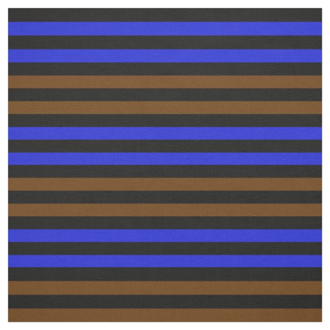 Coco brown, Royal Blue, midnight black stipe Fabric (Swatch)
