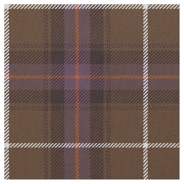Coco brown, teal, purple,orange/white stripe plaid fabric (Close Up)