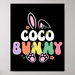 Coco Bunny Women Easter Day Rabbit Grandma Family Poster