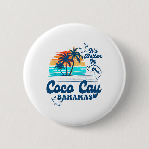 Coco Cay Bahamas Beach Summer Vacation Vintage 80s 6 Cm Round Badge