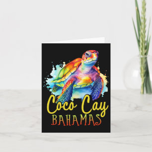 Coco Cay Bahamas Colourful Sea Turtle Family Vacat Card