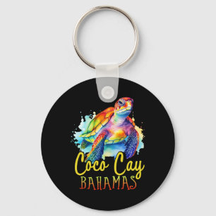 Coco Cay Bahamas Colourful Sea Turtle Family Vacat Key Ring