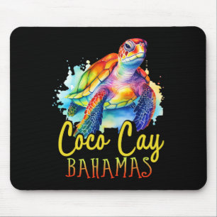 Coco Cay Bahamas Colourful Sea Turtle Family Vacat Mouse Mat