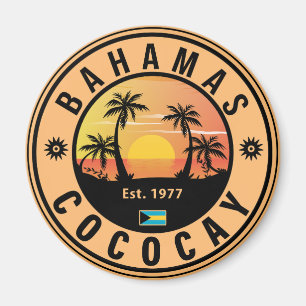 Coco Cay Bahamas Retro Sunset Souvenirs 60s Magnet