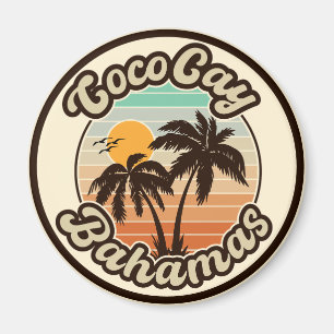 Coco Cay Bahamas Retro Sunset Souvenirs 60s Magnet