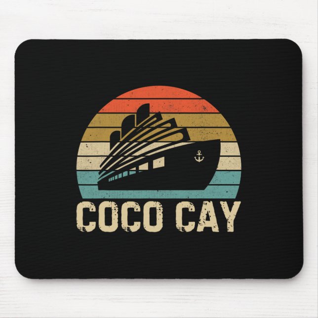 Coco Cay Byhamas Vintage Retro Souvenirs  Mouse Mat (Front)