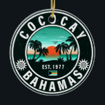 Coco Cay Island Bahamas Vintage Souvenirs 80s Ceramic Tree Decoration<br><div class="desc">CocoCay,  Bahamas Postcard design a great Christmas or Birthday gift for fans of CocoCay beaches and pacific coast. The cute summer vibes design is a perfect gift for travel lovers and tropical destinations fans.</div>