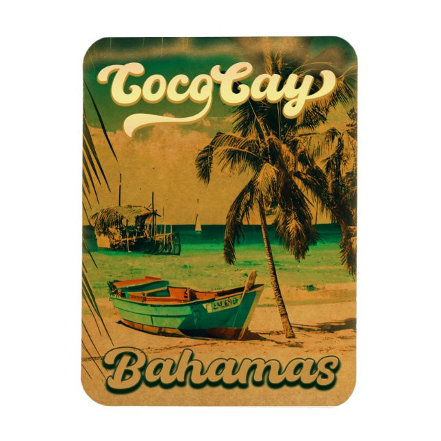 Coco Cay Island Bahamas Vintage Souvenirs 80s Magnet (Vertical)