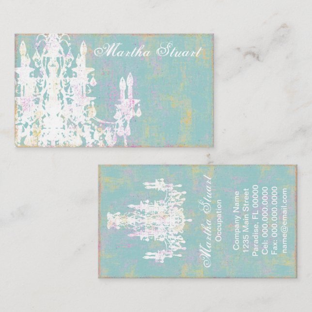 Coco Chandelier COLOR / PAPER / SHAPE OPTIONS - Business Card (Front/Back)