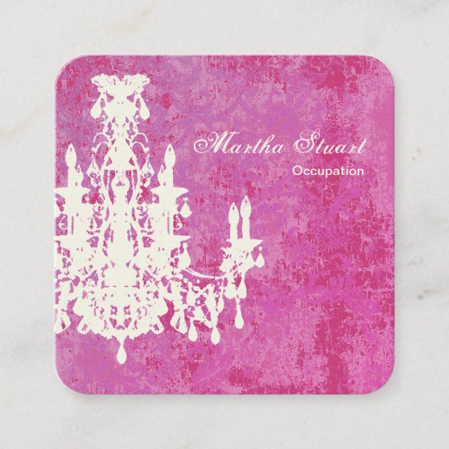 Coco Chandelier COLOR, SHAPE & PAPER OPTIONS - Square Business Card (Front)