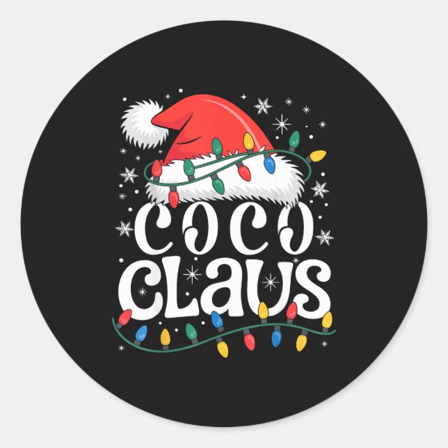 Coco Claus Funny Xmas Christmas Grandma Holiday St Classic Round Sticker (Front)