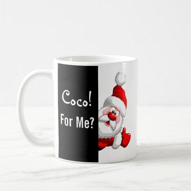 Coco for Santa Cartoon Coffee Mug (Left)