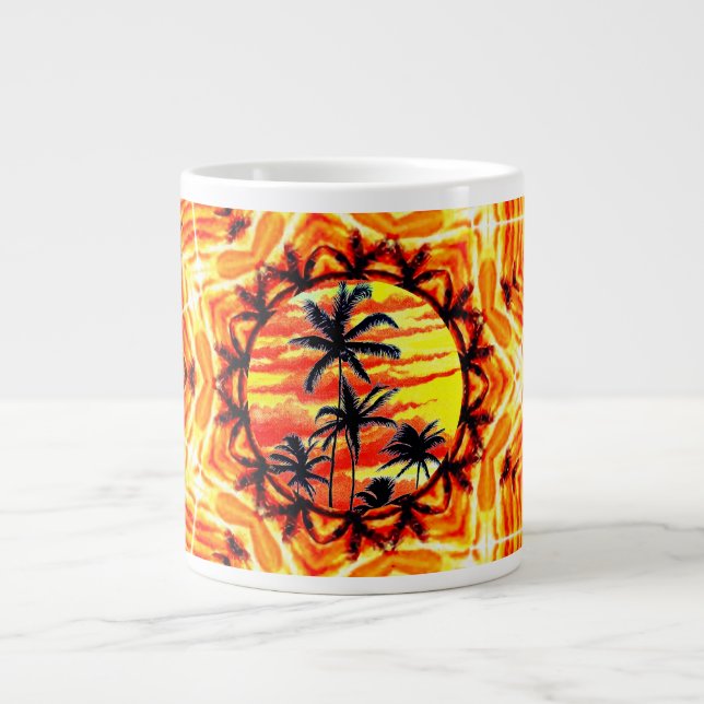 Coco Palm Star  Large Coffee Mug (Front)