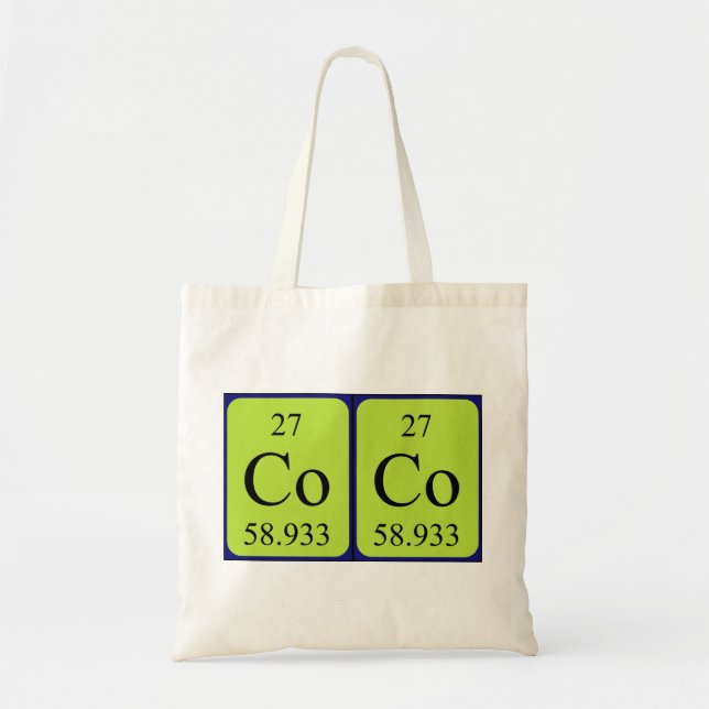 Coco periodic table name tote bag (Front)