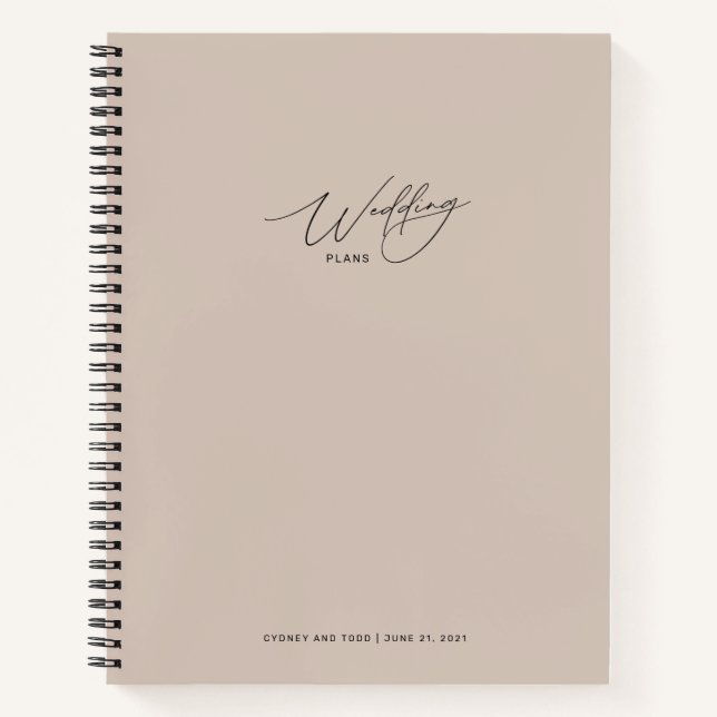 Coco Pink Wedding Plans Notebook (Front)