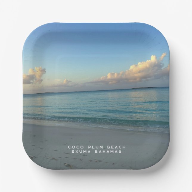 Coco Plum Beach Exuma Bahamas Paper Plate (Front)