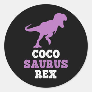 Coco-saurus Rex Dino Dinosaur Cocosaurus Funny Classic Round Sticker