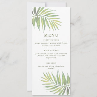 COCO Watercolor Palm Leaf Menu Invitation