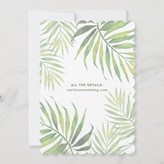 COCO Watercolor Palm Leaf Wedding Invitation