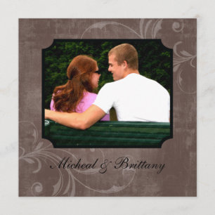 Cocoa Accent Wedding Engagement Announcement