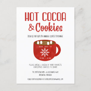 Cocoa and Cookies Holiday Christmas Party Postcard