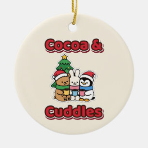 Cocoa and Cuddles Christmas Bear Bunny Penguin Ceramic Tree Decoration