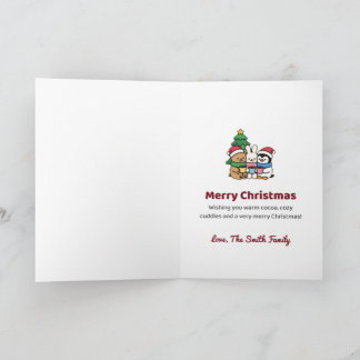 Cocoa and Cuddles Personalised Christmas Bear Card