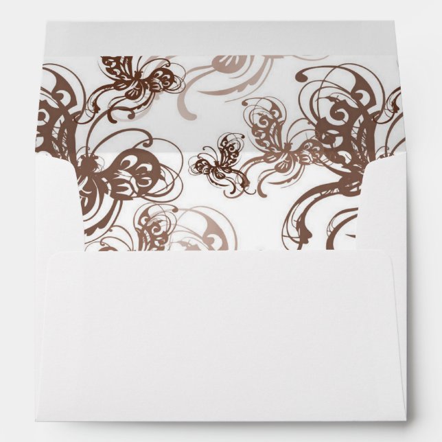 Cocoa and Taupe Swirl Invitation Envelope (Back (Bottom))