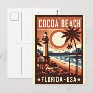 Cocoa Beach City Florida coast line gifts Postcard