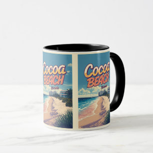 Cocoa Beach City Florida coast line gifts Postcard Mug