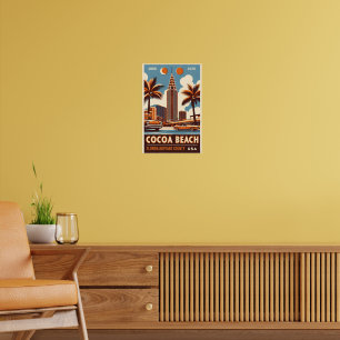 Cocoa Beach City Florida coast line gifts Poster