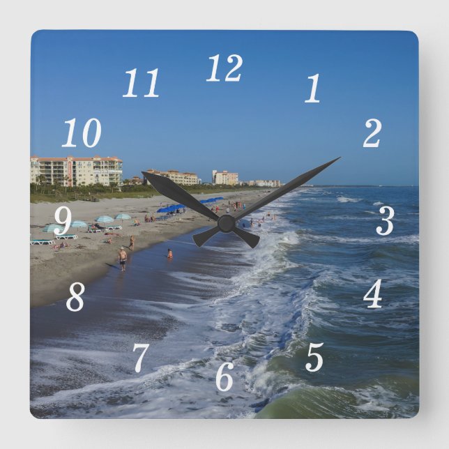 Cocoa Beach Coastline Wall Clock (Front)