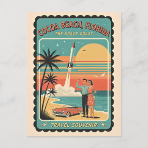 Cocoa Beach FL – Space Coast Retro 1950s  Postcard