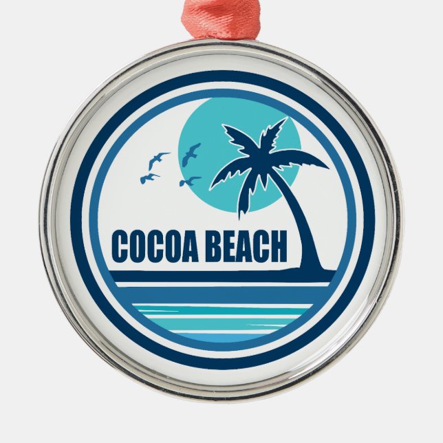 Cocoa Beach Florida Palm Tree Birds Metal Tree Decoration (Front)