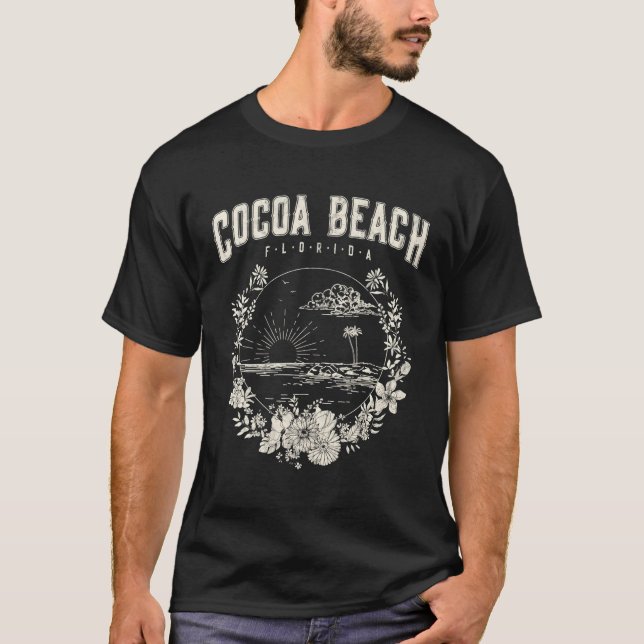 Cocoa Beach Florida Palm Trees Beach T-Shirt (Front)