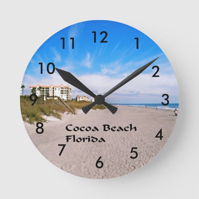 cocoa Beach Florida Round Clock (Front)