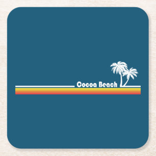 Cocoa Beach Florida Square Paper Coaster