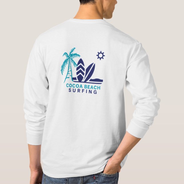 Cocoa Beach Florida Surfing T-Shirt (Back)