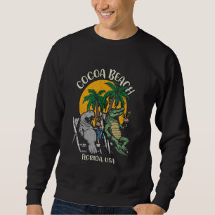 Cocoa Beach Florida USA Funny Manatee and Alligato Sweatshirt