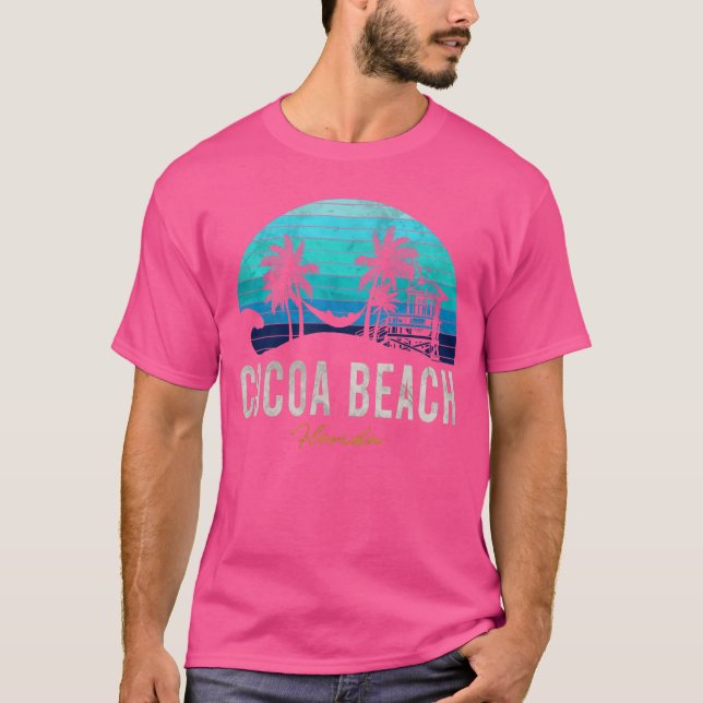 Cocoa Beach Florida Vacation Beach Sunset Palms Su T-Shirt (Front)