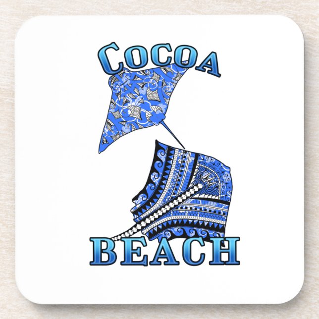 Cocoa Beach Florida Vacation Tribal Stingray Coaster (Front)