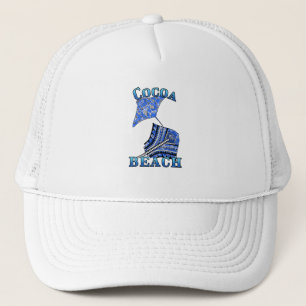 Cocoa Beach Florida Vacation Tribal Stingray Trucker Hat