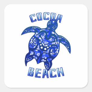 Cocoa Beach Florida Vacation Tribal Turtle Square Sticker