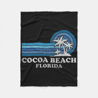 Cocoa Beach Florida Vintage Family Summer Vacation Fleece Blanket