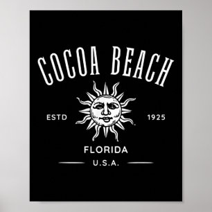 Cocoa Beach Florida Vintage Retro Design Souvenir Poster
