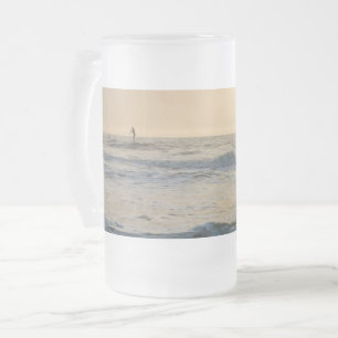 Cocoa Beach Paddleboarding Frosted Glass Beer Mug