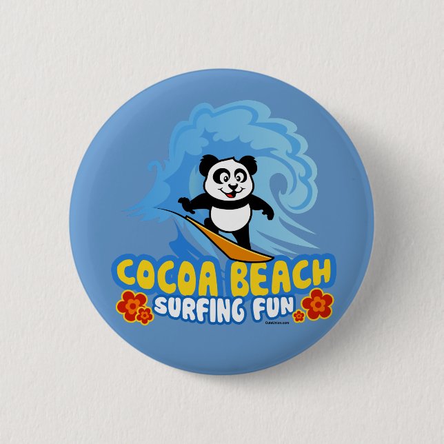 Cocoa Beach Surfing Fun 6 Cm Round Badge (Front)
