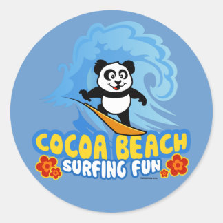 Cocoa Beach Surfing Fun Classic Round Sticker
