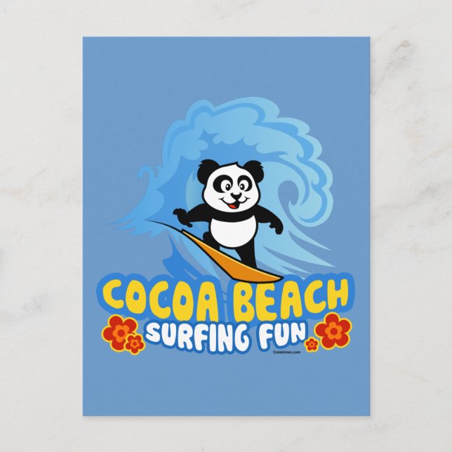 Cocoa Beach Surfing Fun Postcard (Front)