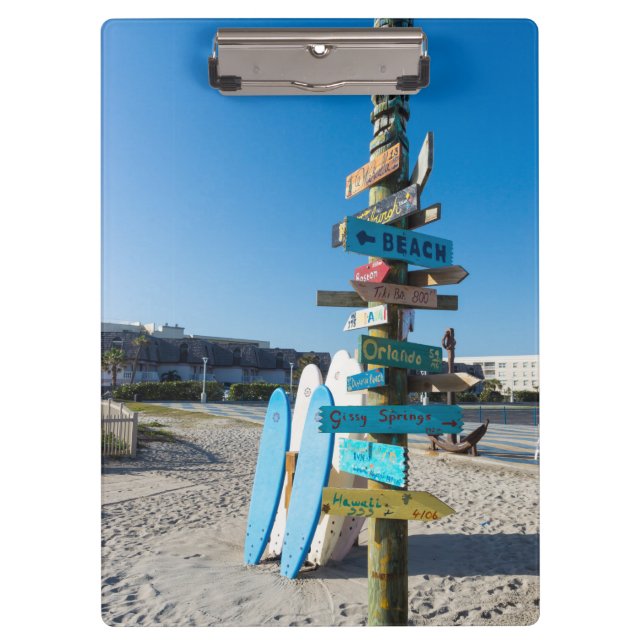 Cocoa Beach Tiki Totem Clipboard (Front)